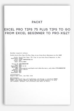Packt – Excel Pro Tips 75 Plus Tips to go from Excel Beginner to Pro-XQZT