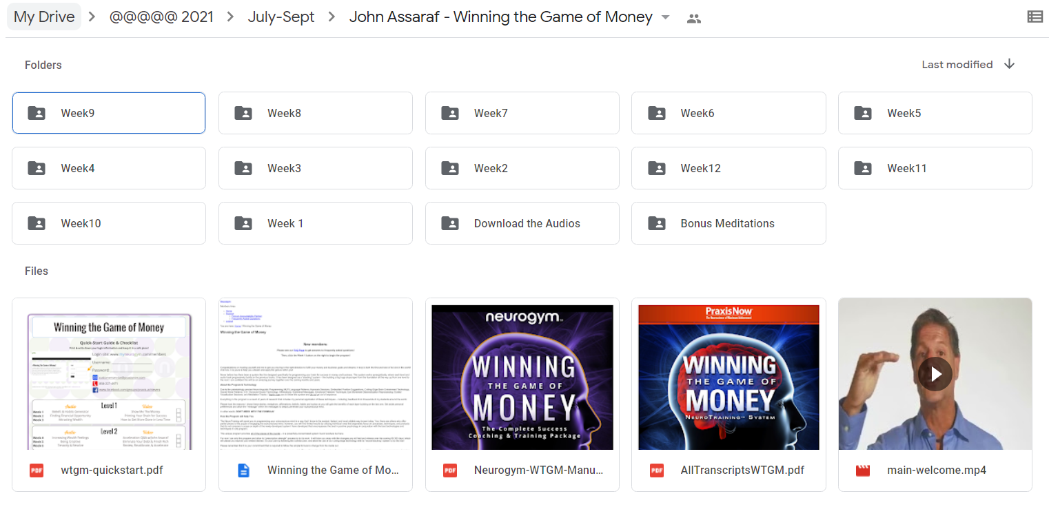 Winning the Game of Money - John Assaraf