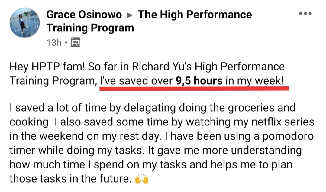 High Performance Training Program By Richard Yu