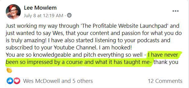 The Profitable Website Launchpad By Wes McDowell