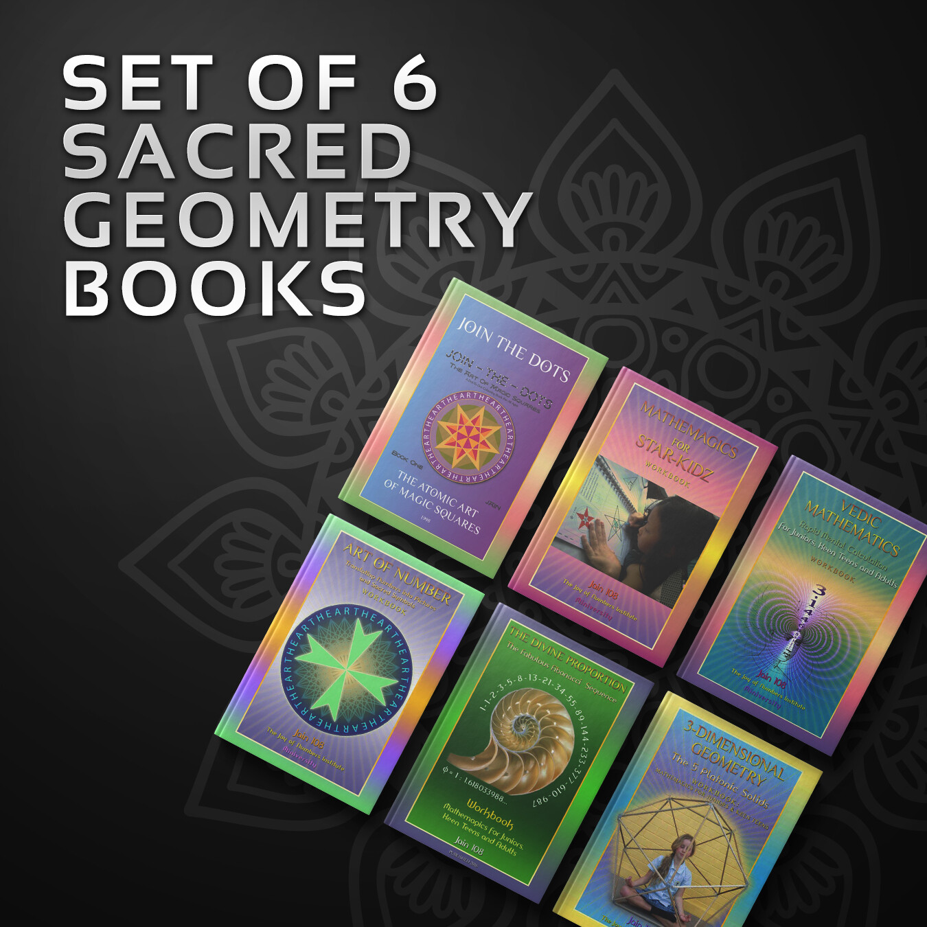 SET OF 6 WORKBOOKS: Sacred Geometry (All Ages) - Jain 108 Academy - Digital Download